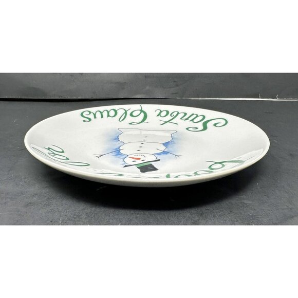 PIER 1 COOKIES COCOA FOR SANTA CLAUS Mug & Plate Set Smiling Snowman Christmas - Picture 8 of 15